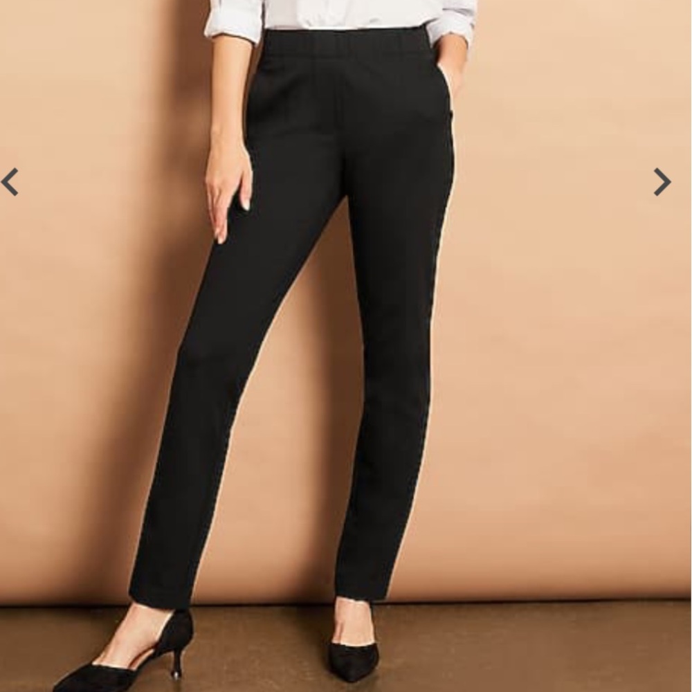 # J. Jill Black Slim Straight Pull-on Trousers